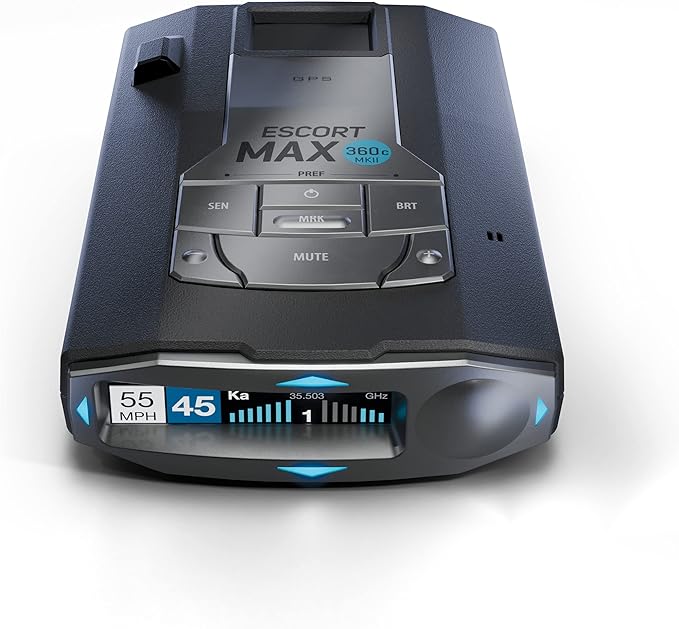 Escort MAX 360c MKII Laser Radar Detector - Dual-Band Wi-Fi and Bluetooth Enabled, 360° Directional Arrows, Exceptional Range, Shared Alerts, Drive Smarter App, Black